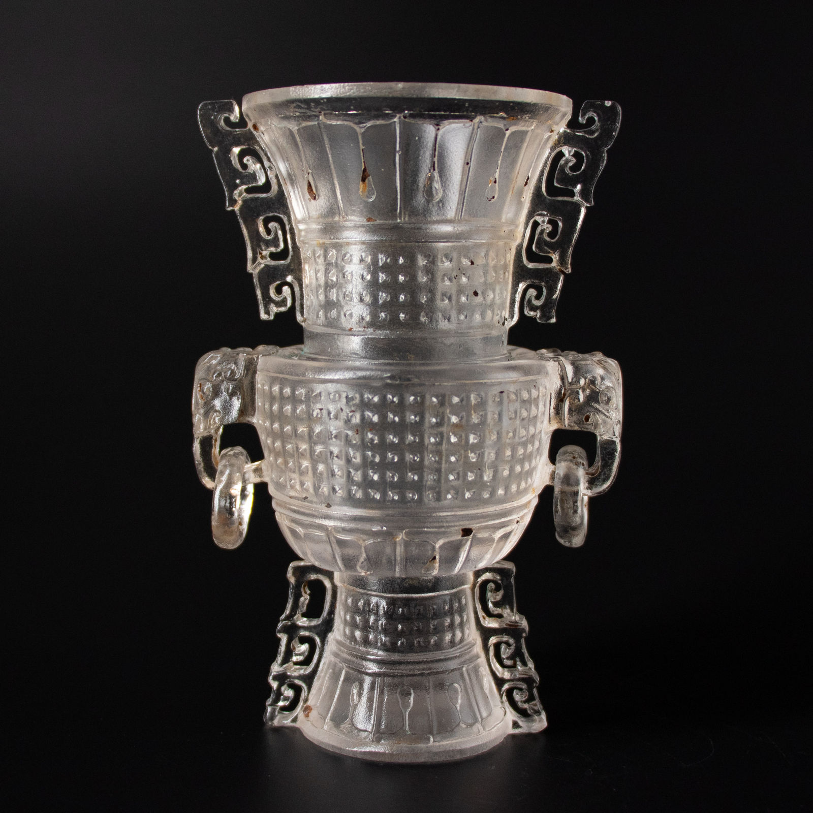 Glass vase in the shape of Hu bronze vessel, Qing Dynasty, 1644-1912