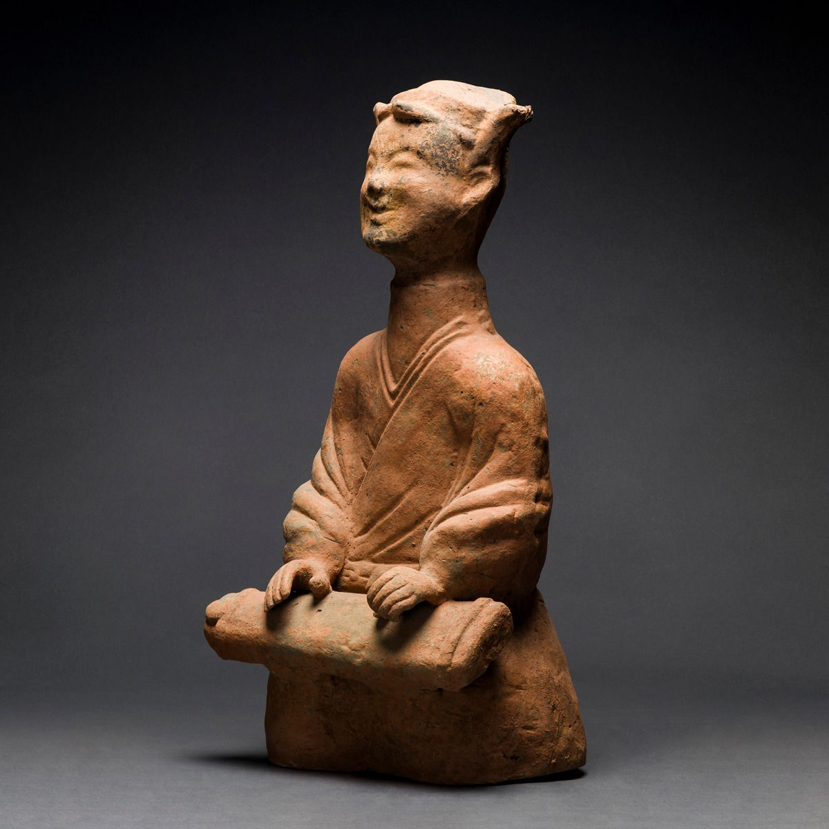Han Dynasty Polychrome 'Sichuan' Seated Musician, 206 BCE - 220 CE