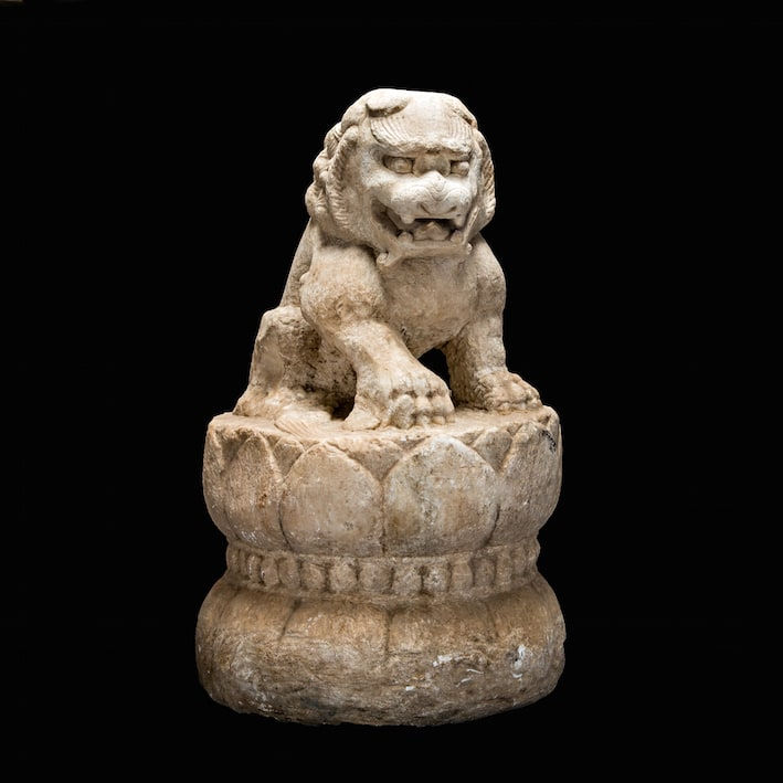 Yuan Dynasty White Marble Lion, 1279 CE - 1368 CE