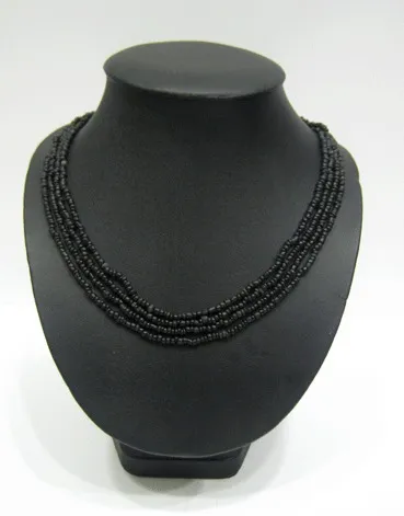 Black Glass Bead Necklace, 100 BCE - 1200 CE