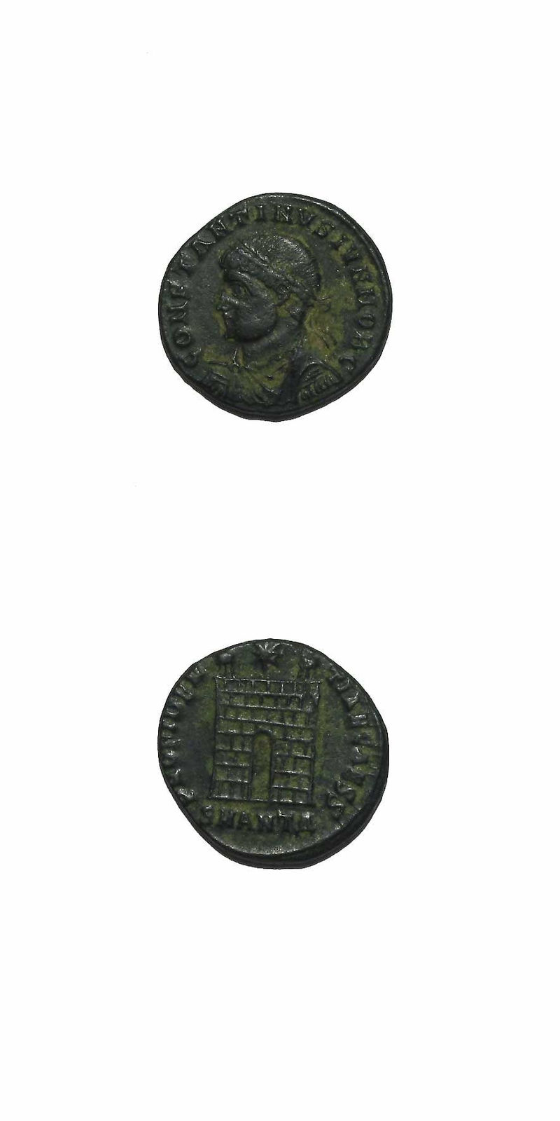 Bronze Follis of Constantine II Struck While Caesar, 316 CE - 337 CE
