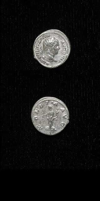 Silver Denarius of Emperor Caracalla, 210 CE - 213 CE