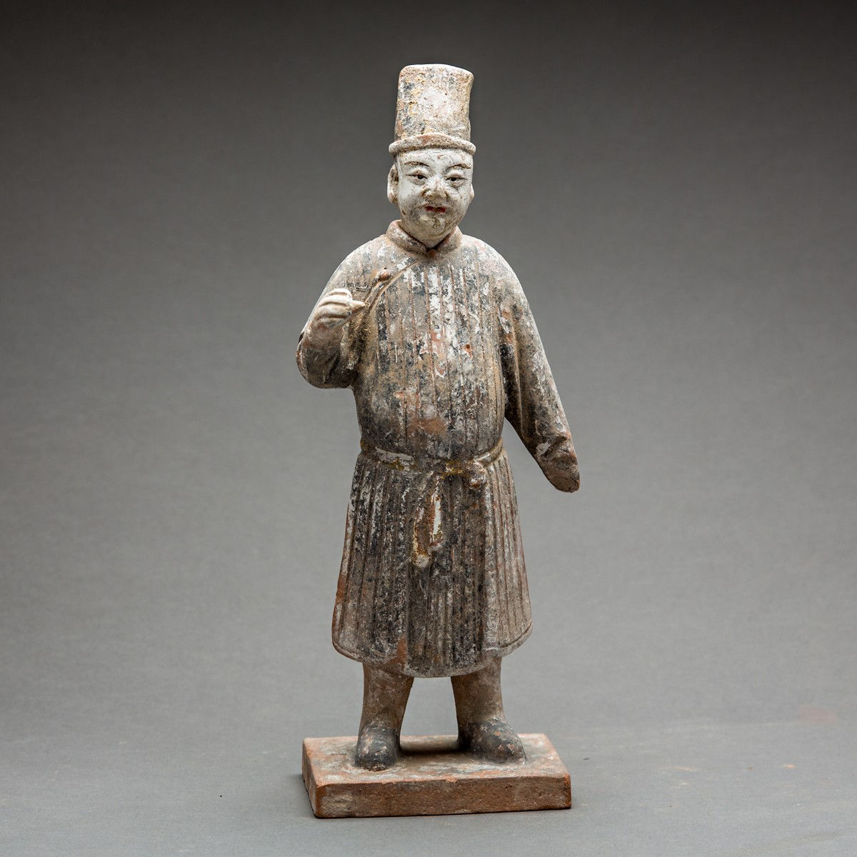 Ming Painted Terracotta Set Consisting of Five Figures and Four Horse and Riders, 1368 CE - 1644 CE