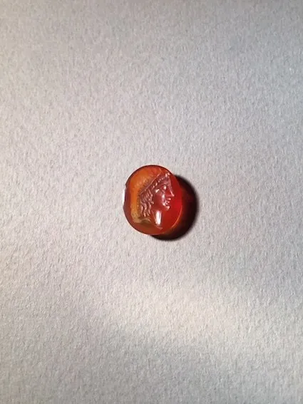 Intaglio Depicting a long-haired male head, 17th Century CE - 19th Century CE