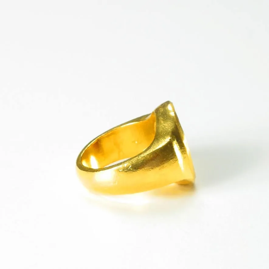 Neo-Classical Erotic Jasper Intaglio, Mounted in a 24 Karat Gold Ring, 1800 CE - 1900 CE