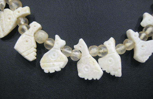 Shell, Stone and Glass Bead Necklace with Pendants, 3000 BCE - 300 BCE