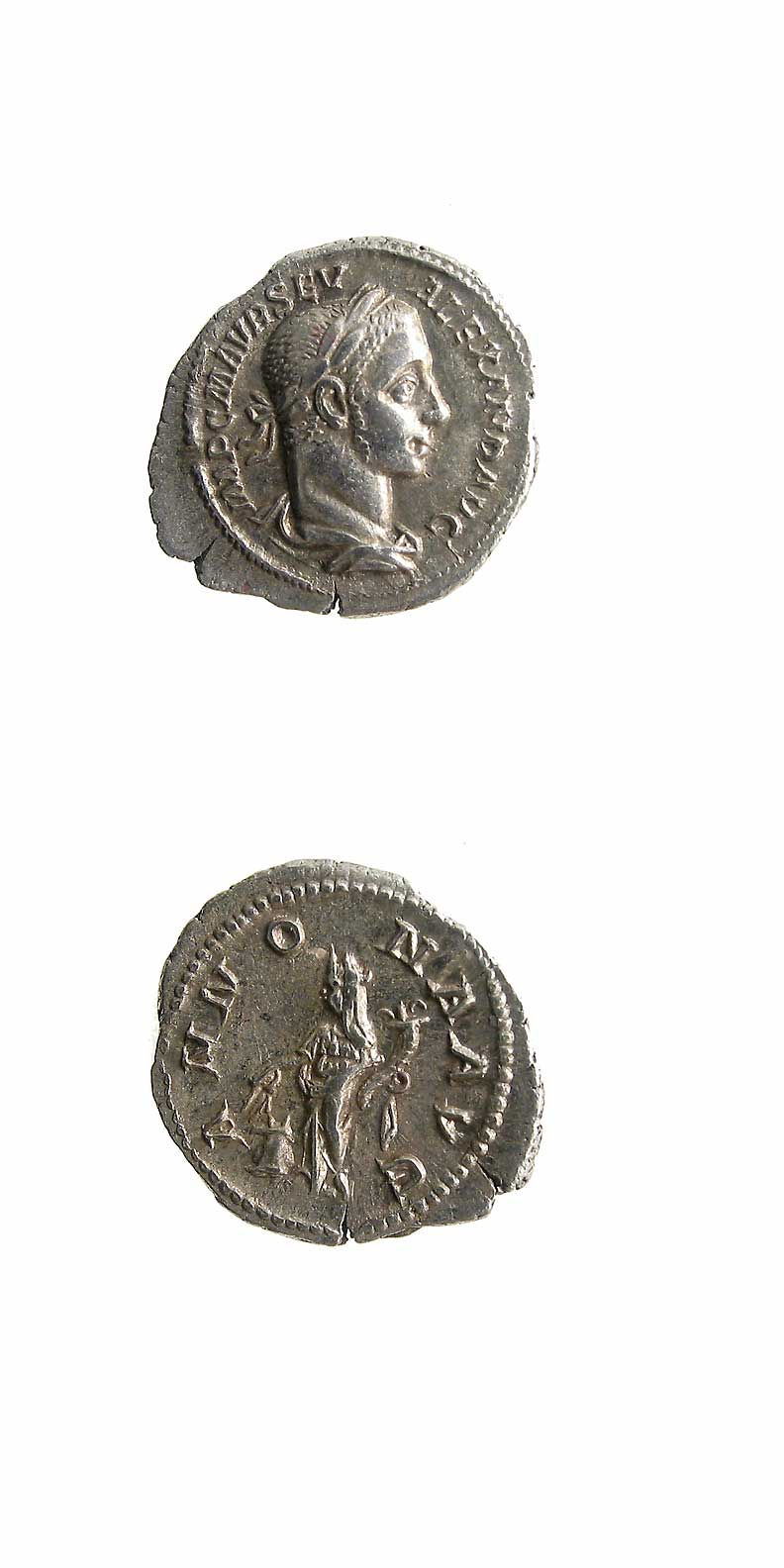 Silver Denarius of Emperor Severus Alexander, 222 CE - 238 CE