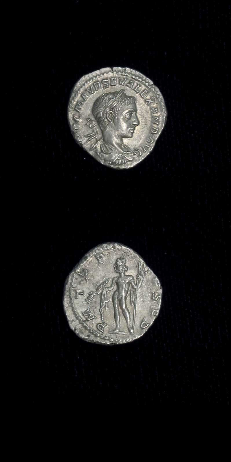 Silver Denarius of Emperor Severus Alexander, 222 CE - 228 CE