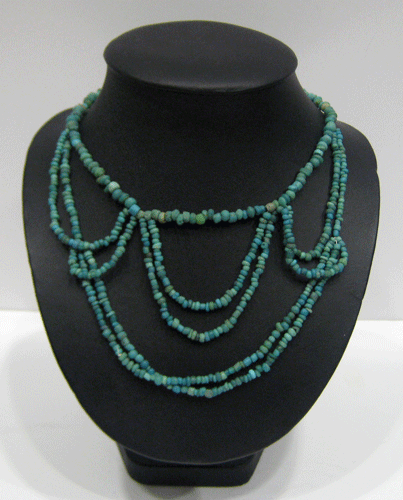 Turquoise Glass Bead Necklace, 100 CE - 1200 CE