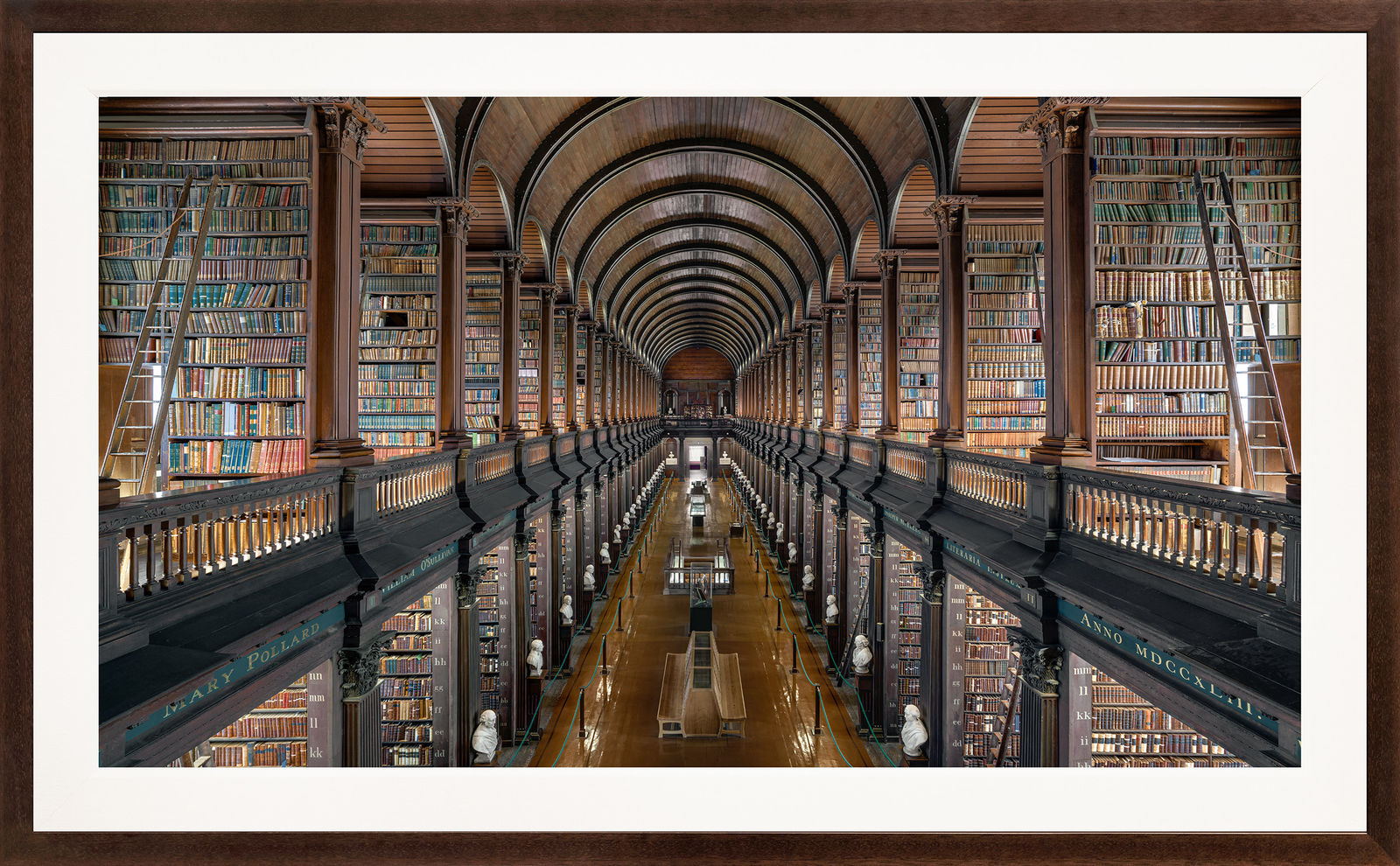 Mario Basner, Trinity College Library I, Classic Brown Frame, White Liner