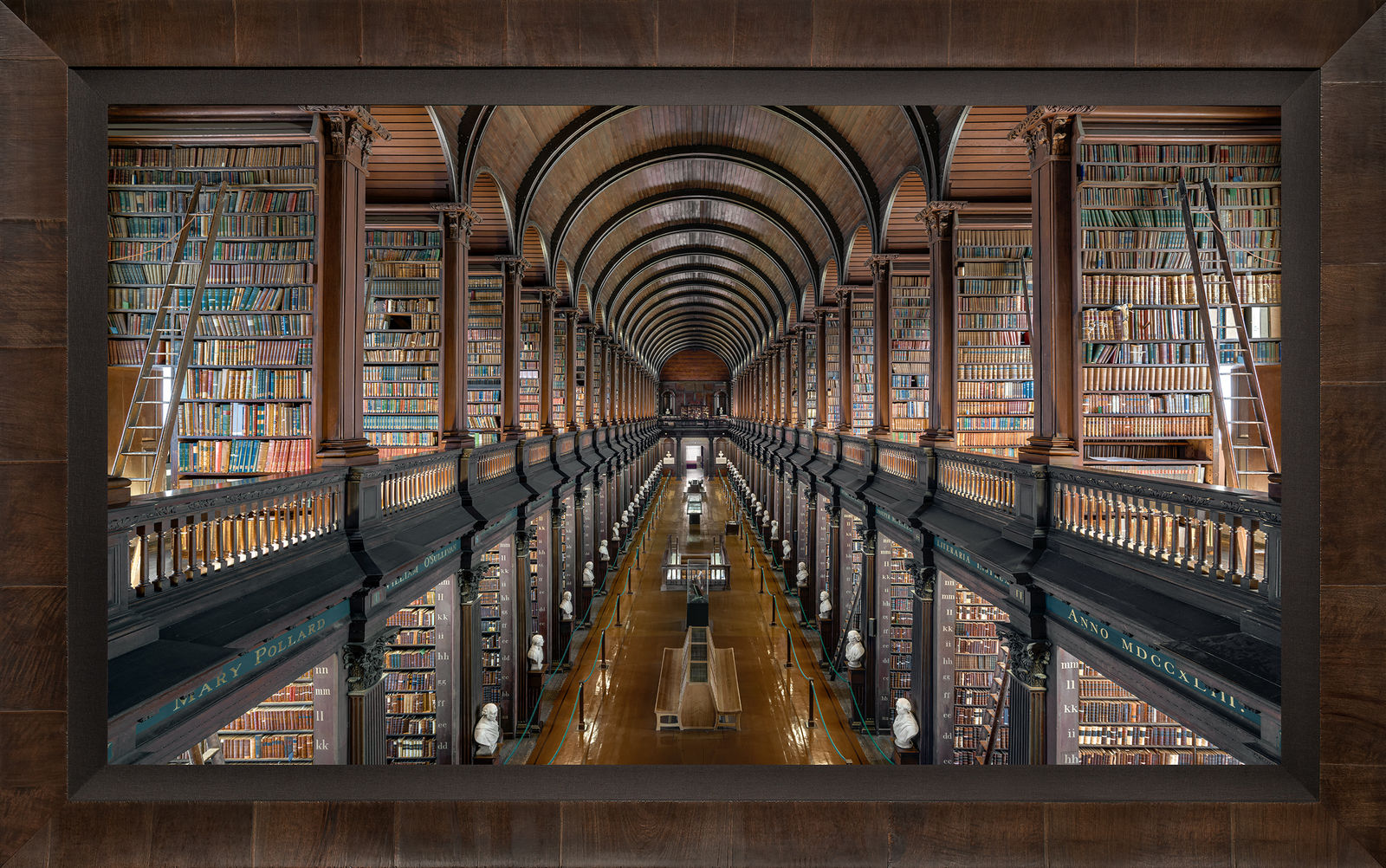 Mario Basner, Trinity College Library I, Tabacchino Frame, Cigar Leaf, Black Liner