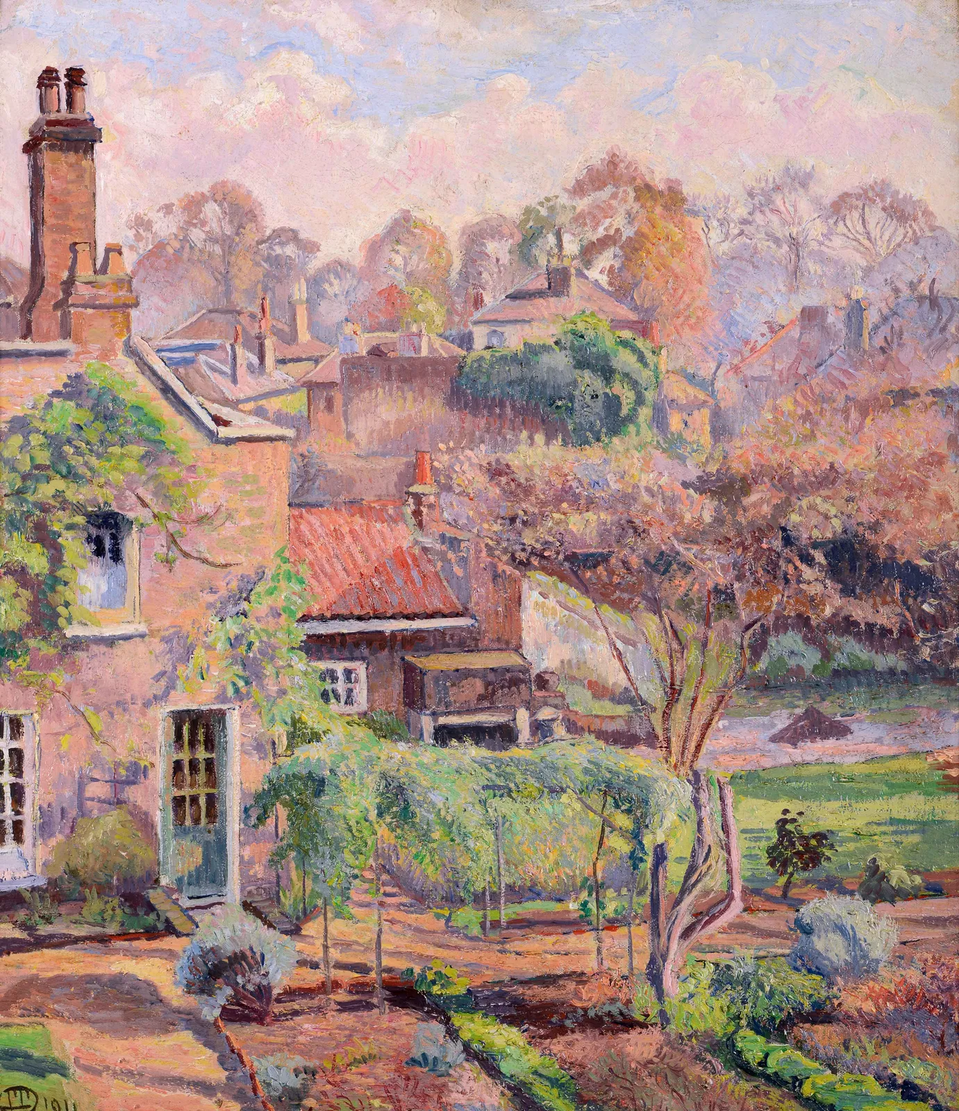 Lucien Pissarro, The Brook, Sunny Weather, 1911