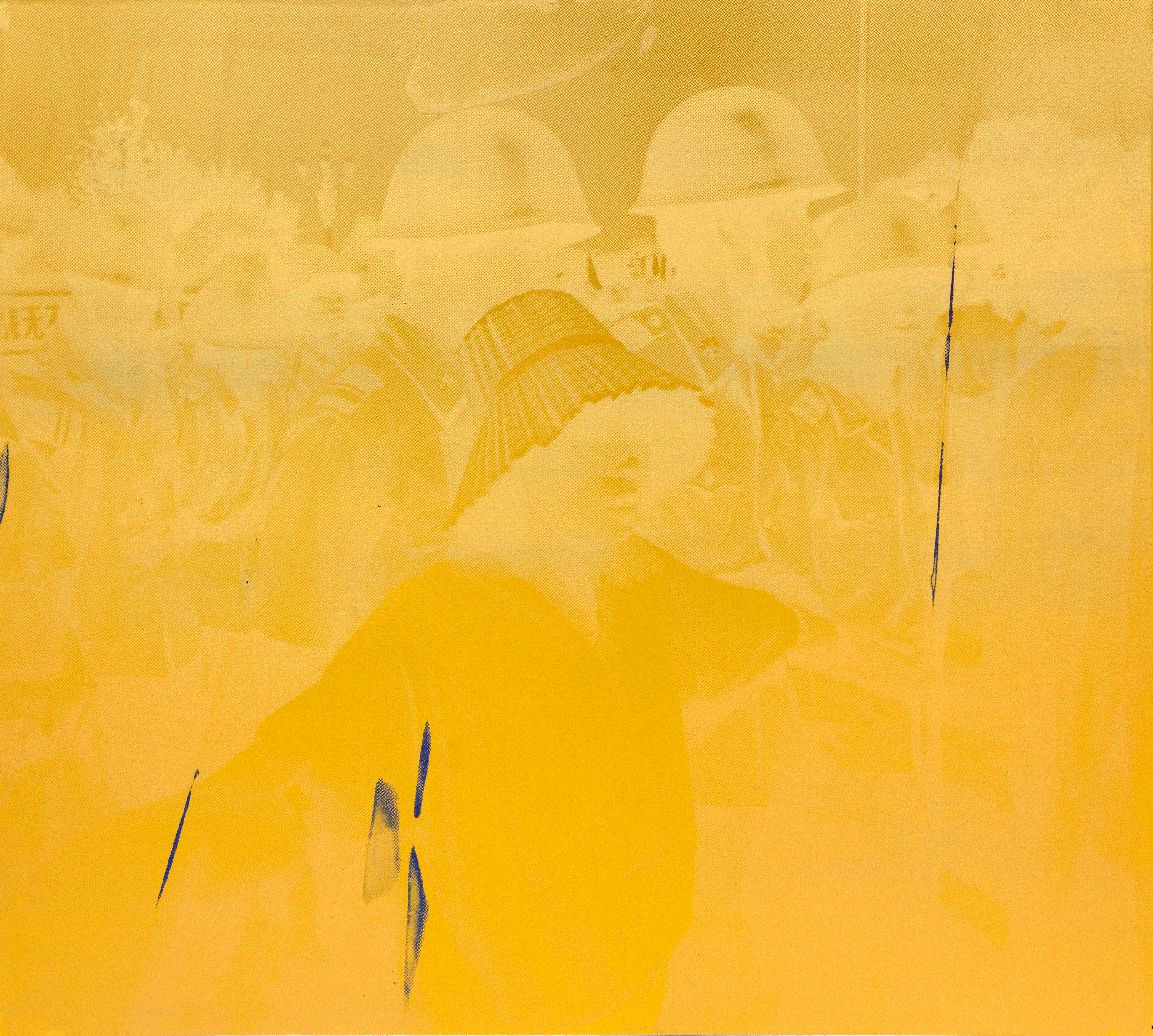 Hank Willis Thomas, Women Hold up Half the Sky (Gold on Gold with Blue), 2018