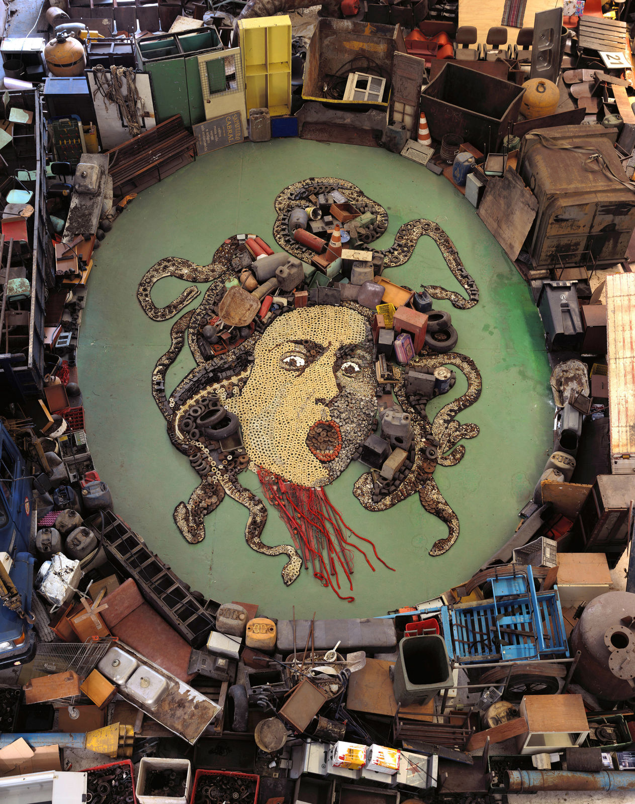 Vik Muniz, Medusa, after Caravaggio (Pictures of Junk), 2009