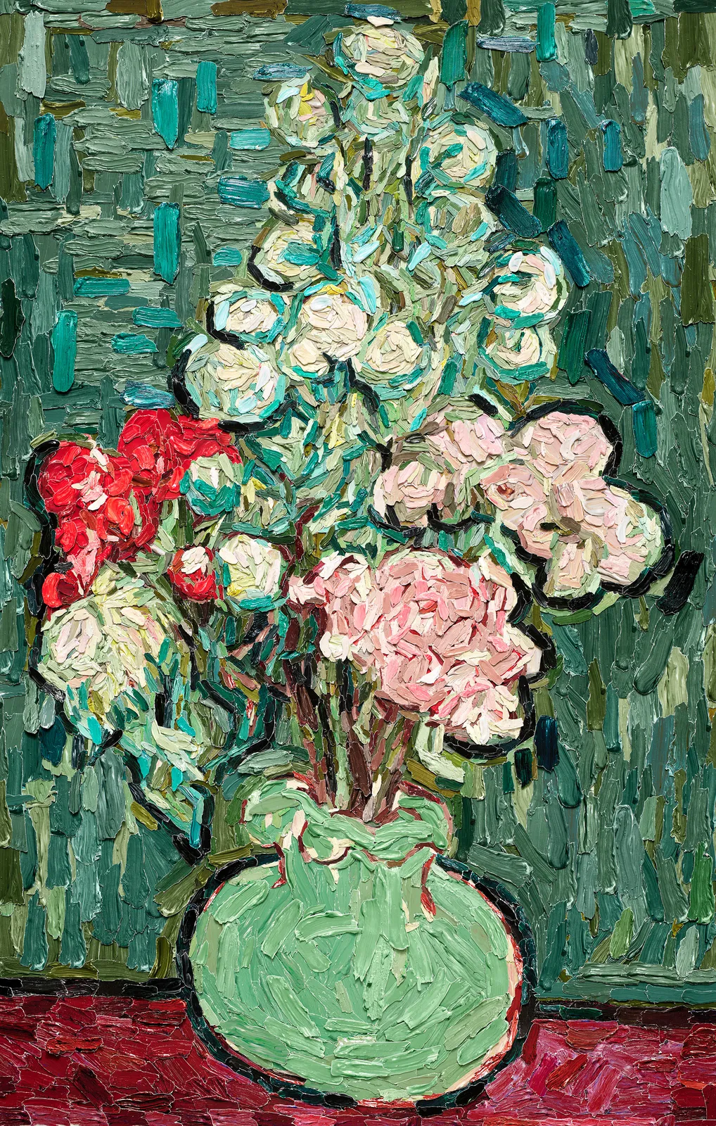 Vik Muniz, Vase of Flowers, after Vincent van Gogh (Brushstrokes), 2024