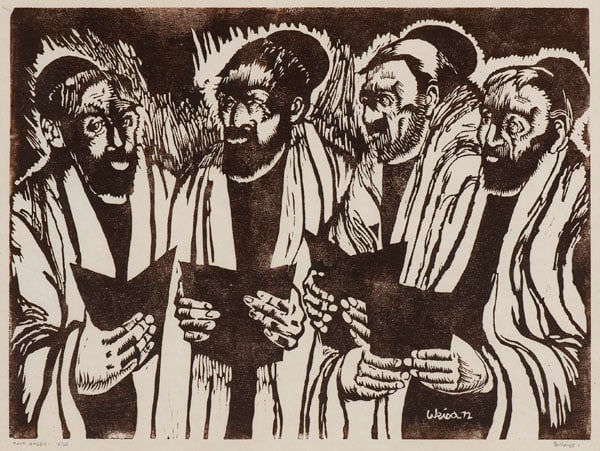 Ivor Weiss, Men Praying (Four Rabbis)