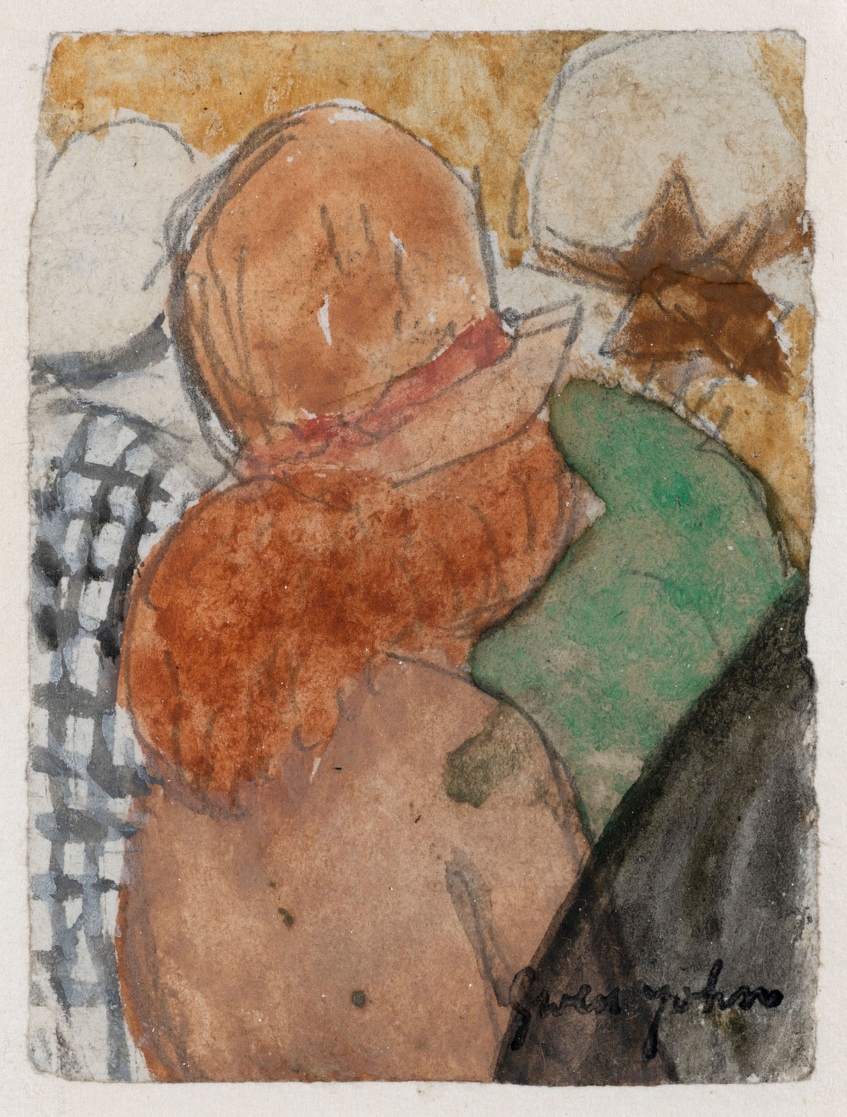 Gwen John, Hatted Woman in Church, c. 1920–23