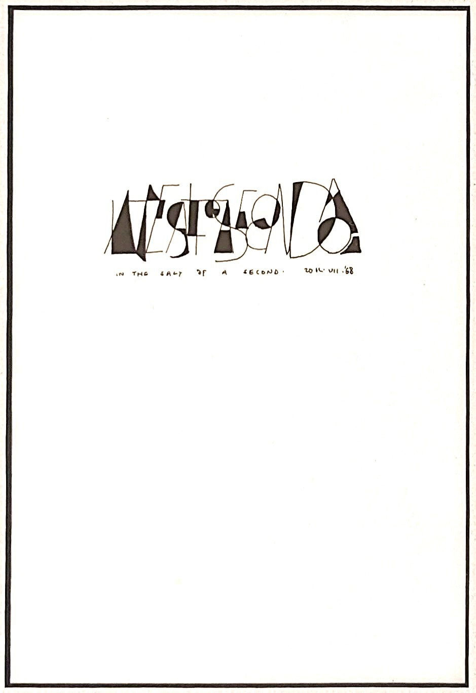 Jeremy Adler, In the Salt of a Second, 1968