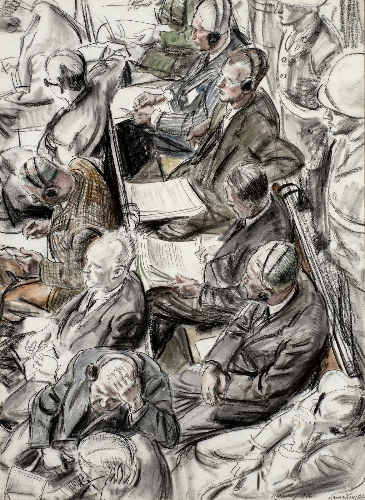 Laura Knight, Nuremberg Trials 1946 Study No. 2, 1946