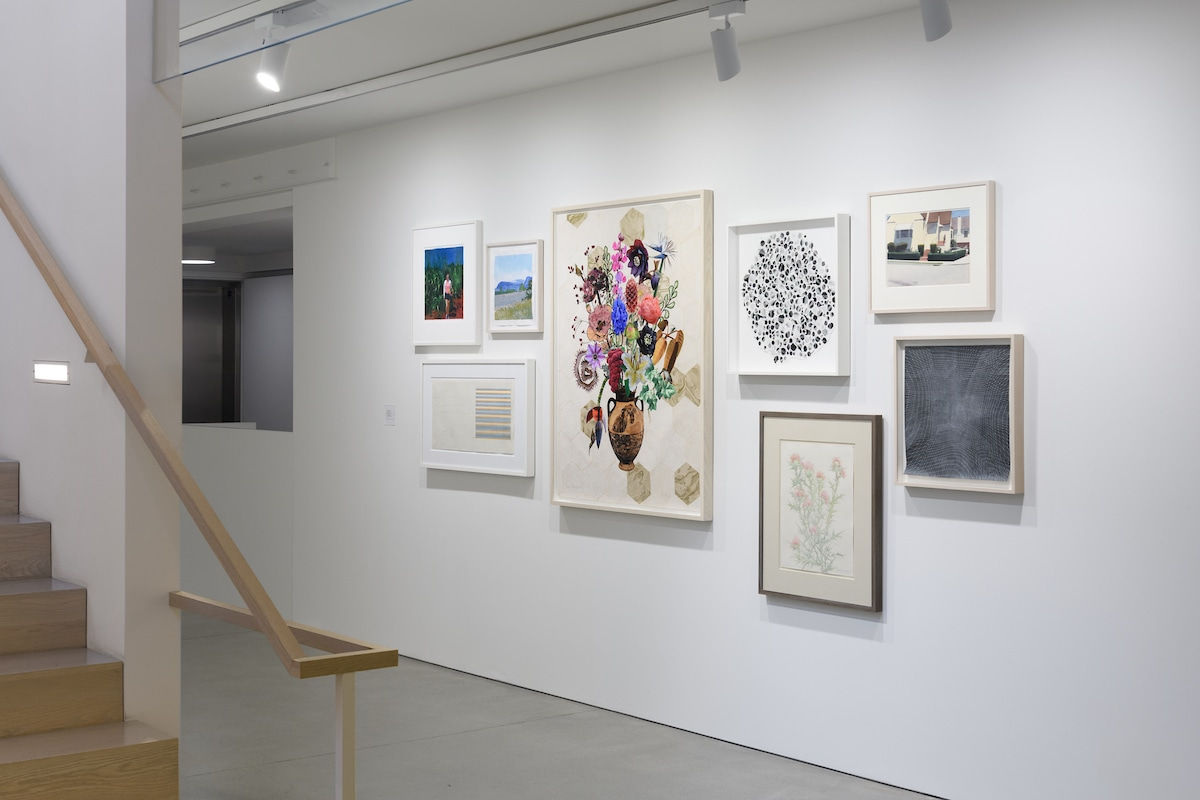 Jane Hammond, Horse-Head Amphora with Angelica, Monkshood and Two Spiderhunters, 2023