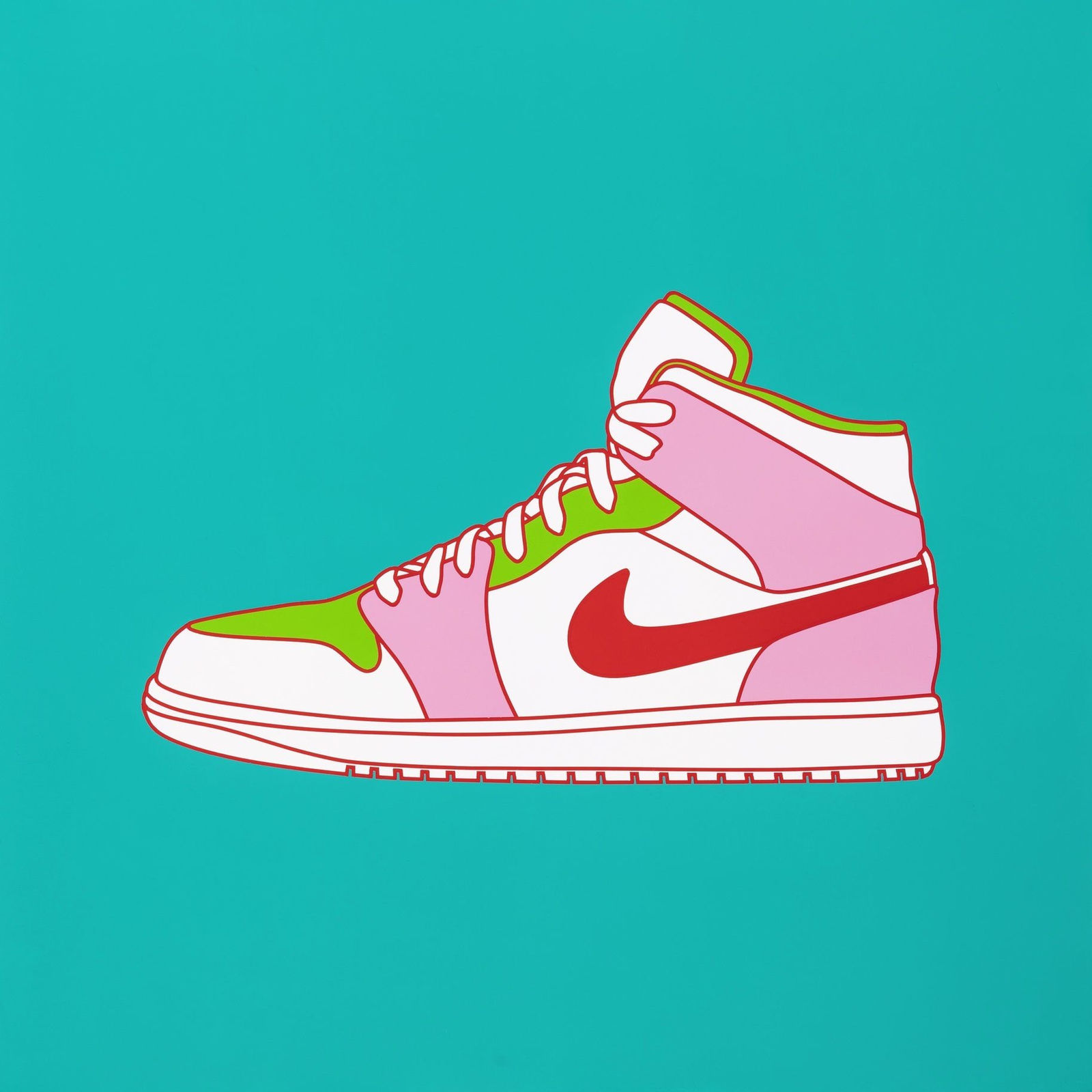 Michael Craig-Martin, Untitled (Nike trainer turquoise), 2023