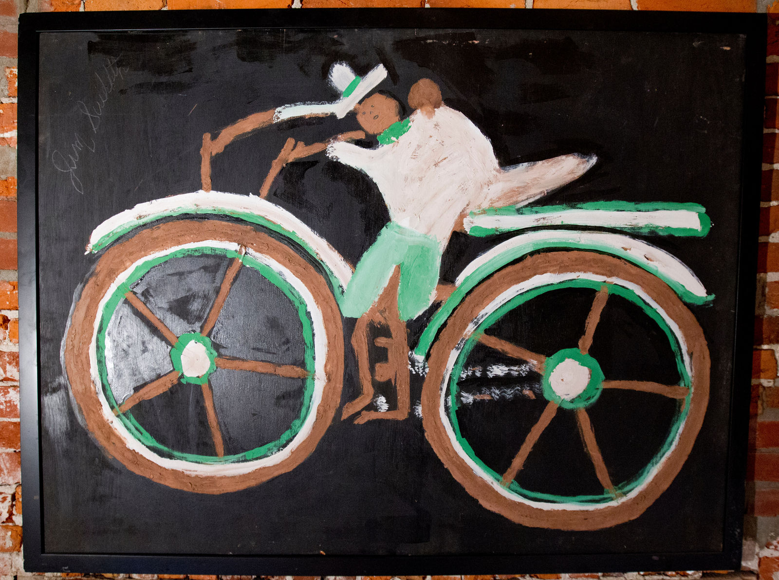 Jimmy Lee Sudduth, Untitled, Woman With Child on Bicycle