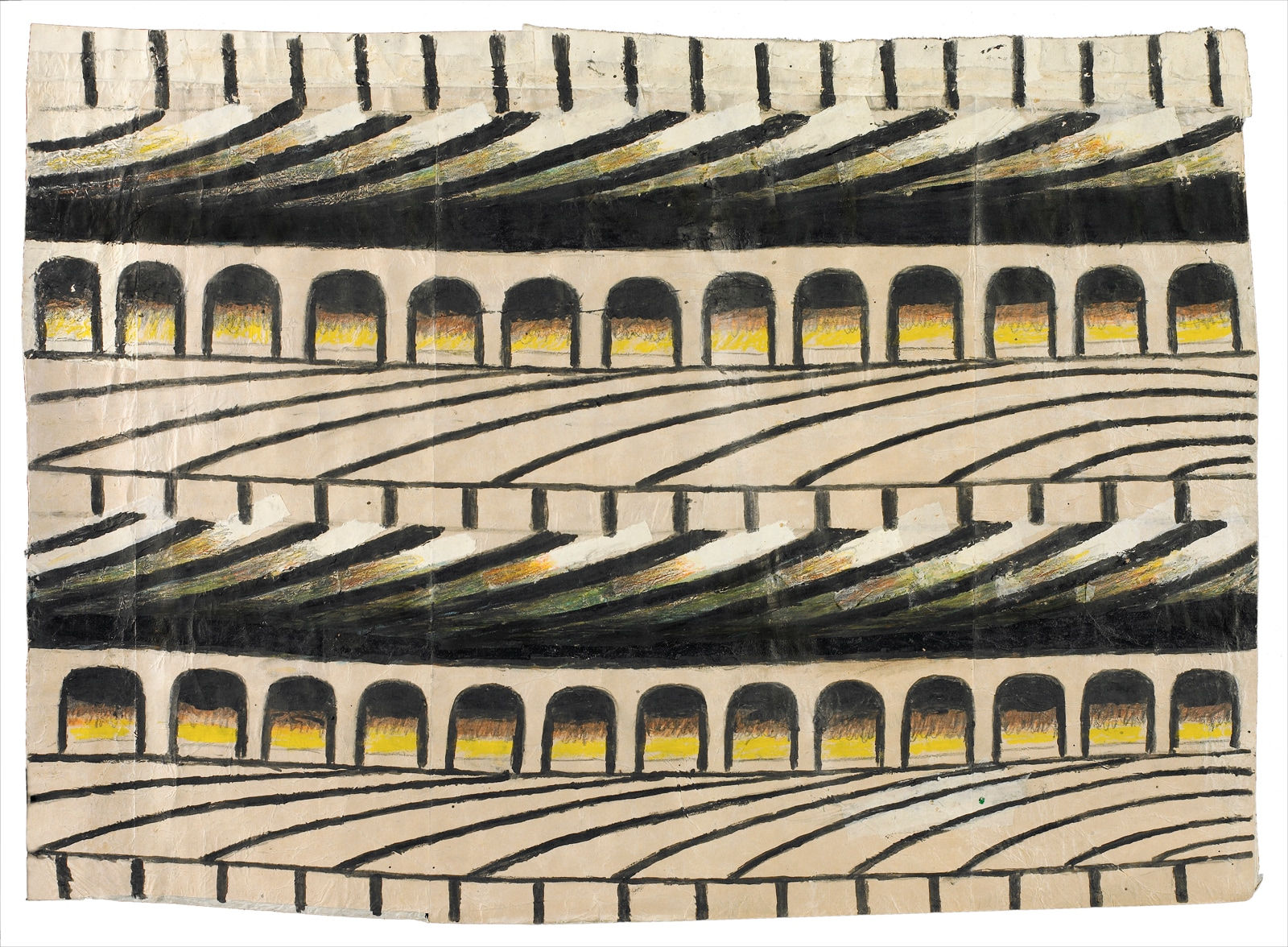 Martin Ramirez, Untitled (Arches), C. 1960-63