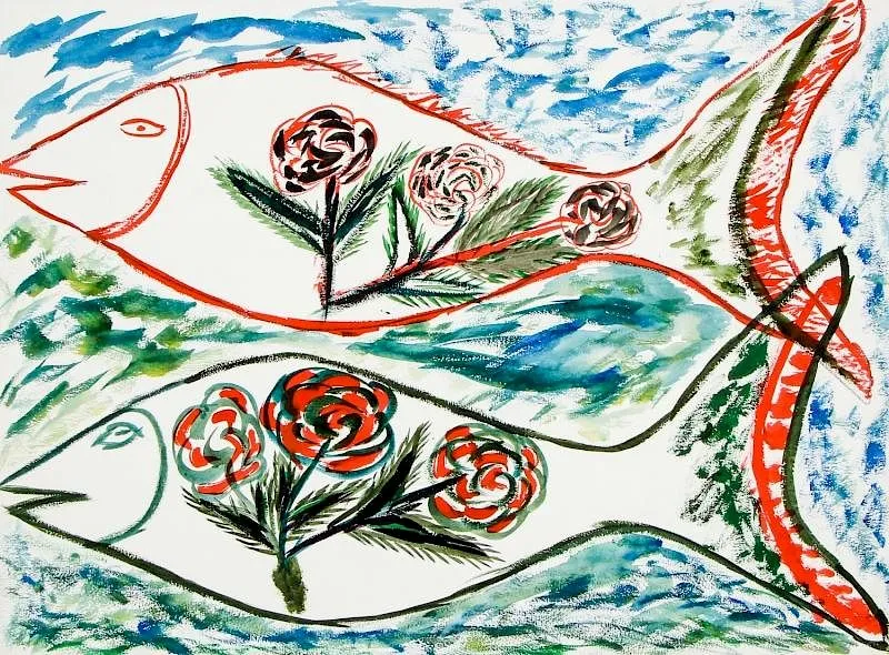 Thornton Dial, Most the People Love Fish and Flowers, 1990