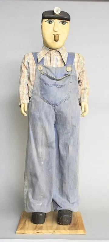 FOLK ART, COAL MINER WITH PIPE FOLK ART , c. 1960