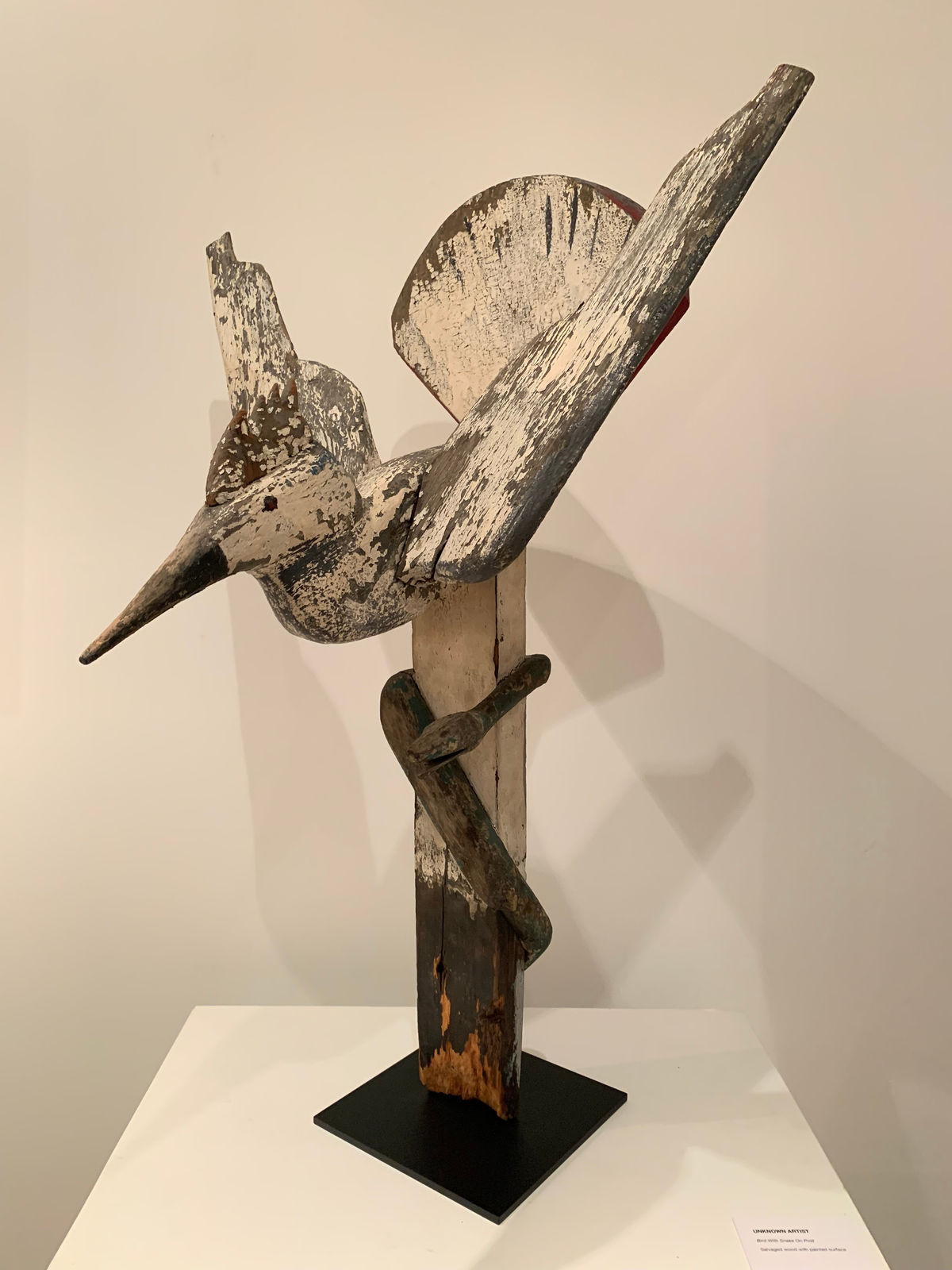 FOLK ART, Bird on Post with Snake