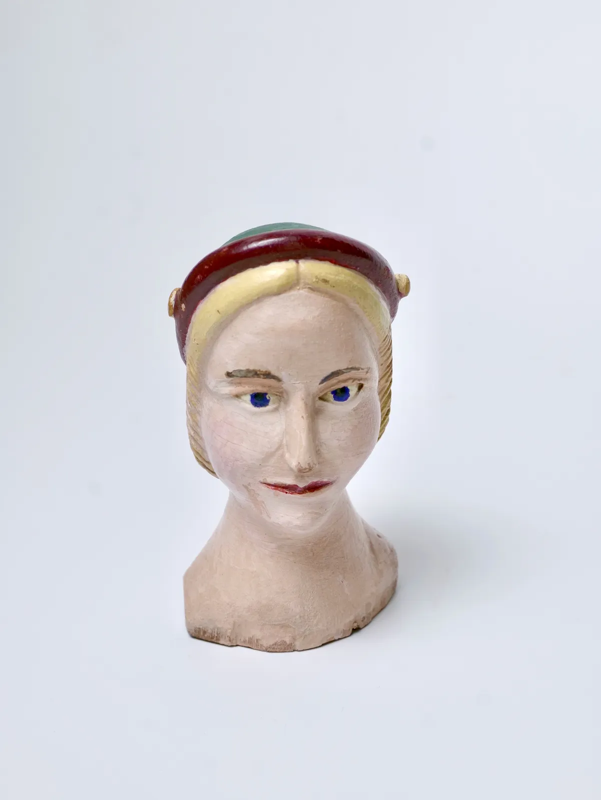 FOLK ART, Female Bust Folk Art, c. 1920