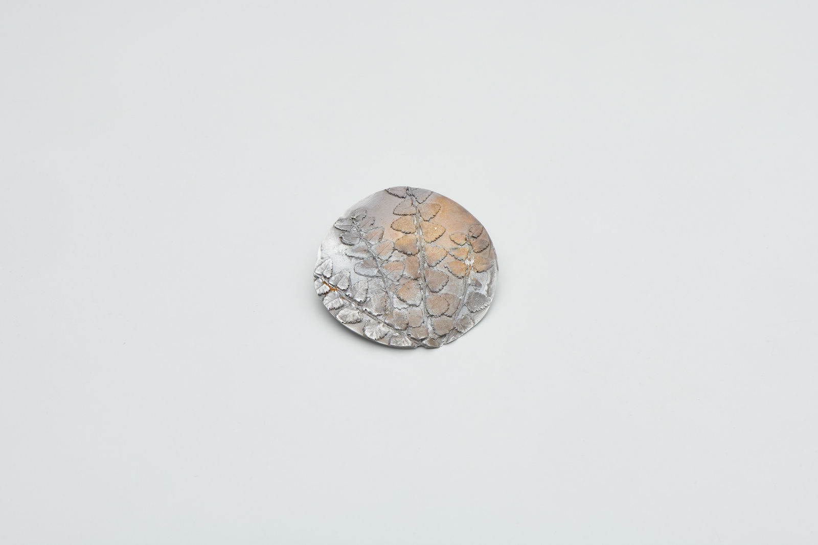 Marian Hosking, Round Nothofagus brooch, 2021