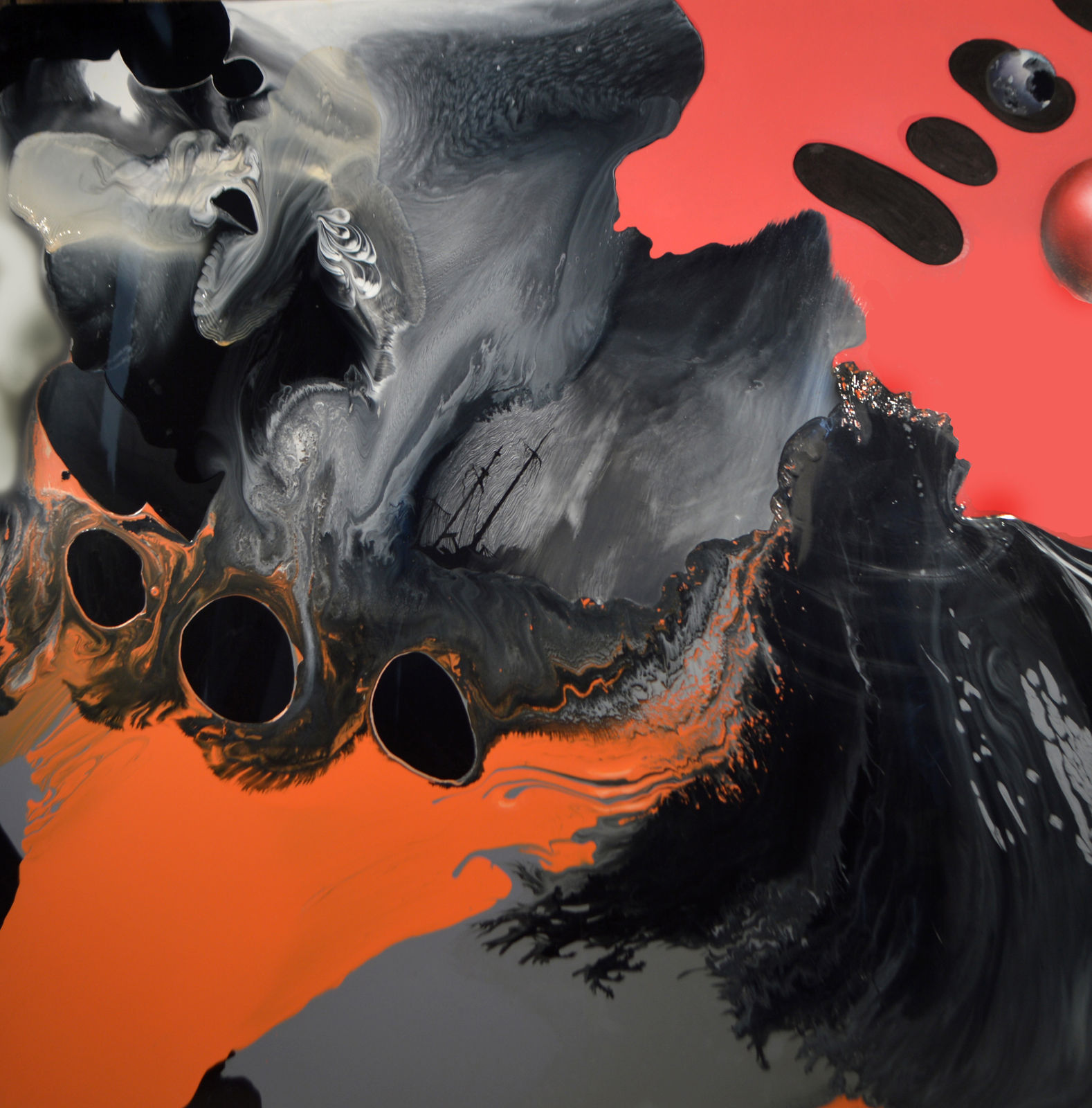 Megan Walch, Pink & orange versus grey, 2016