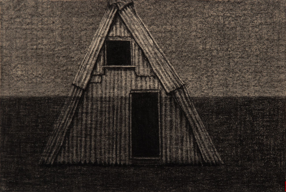 Richard Wastell and Ben Walter, Sama Hut, Mt Wellington, 2013