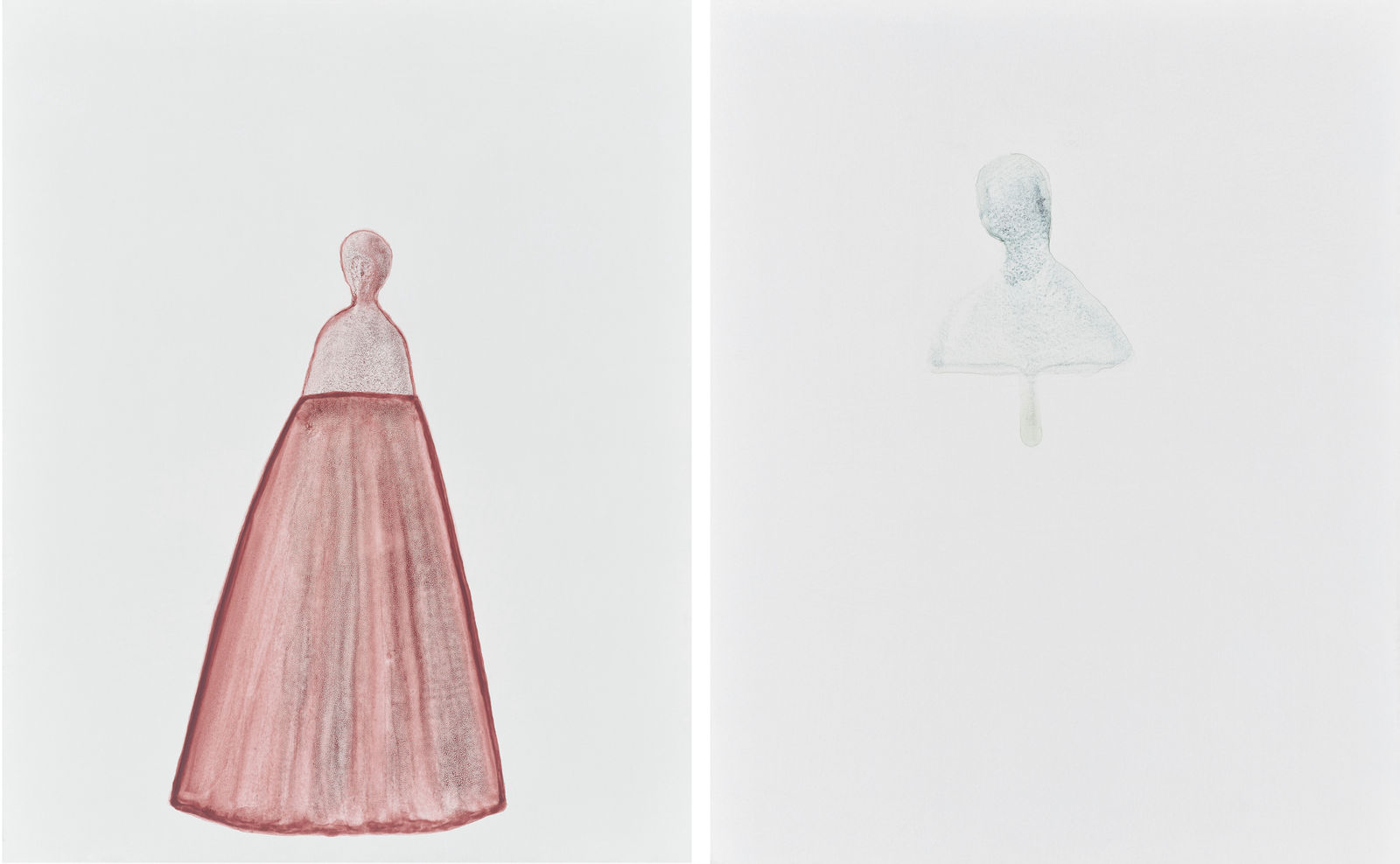 Sara Maher in collaboration with and Maria Mac Dermott, Sororal Twins (Potter's Pink and Rare Green Earth), 2025