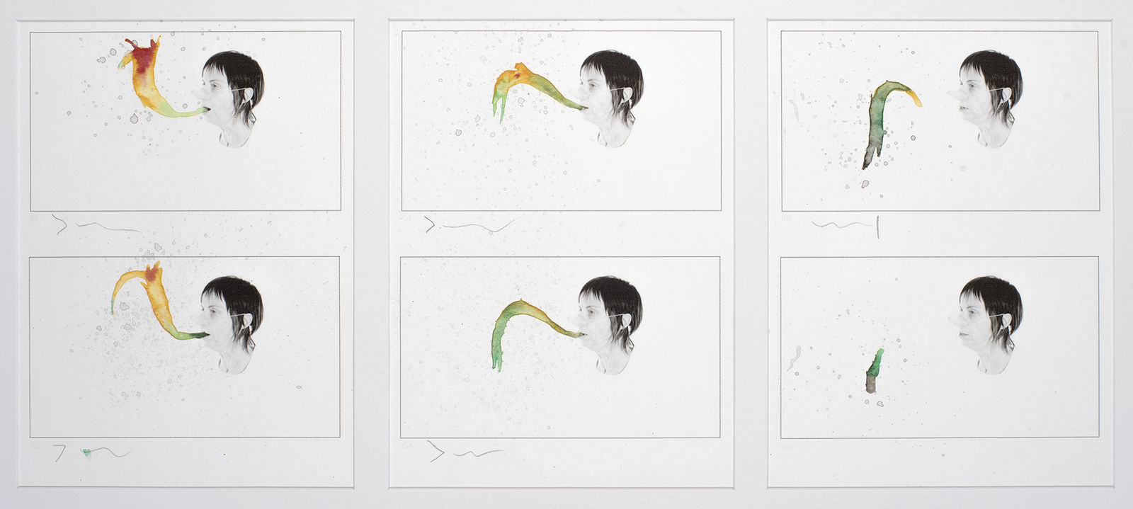 Sally Rees, Flock (Mary) production frames 151-156, 2020