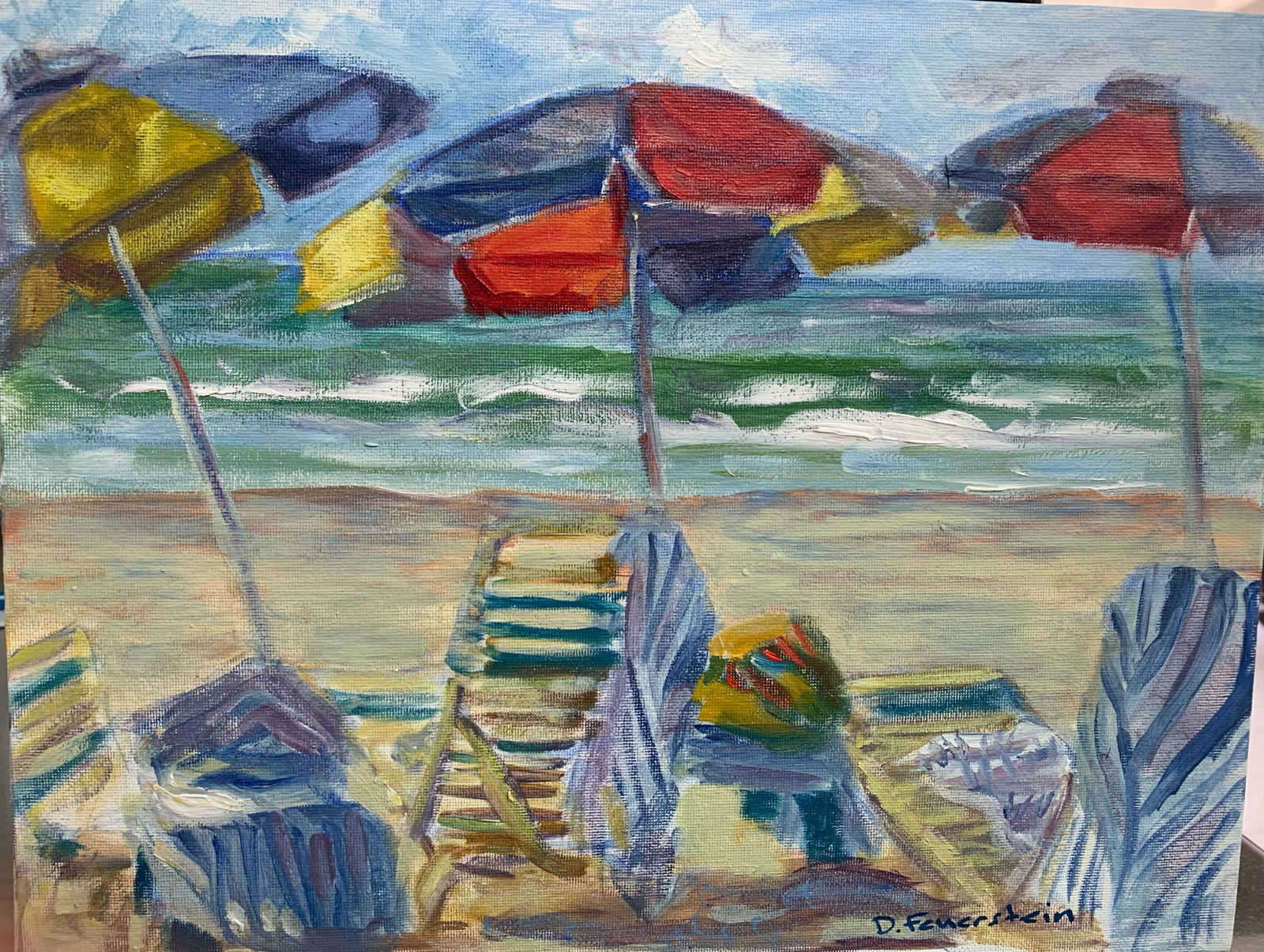 Diane Feuerstein, Beach Club Three Umbrellas