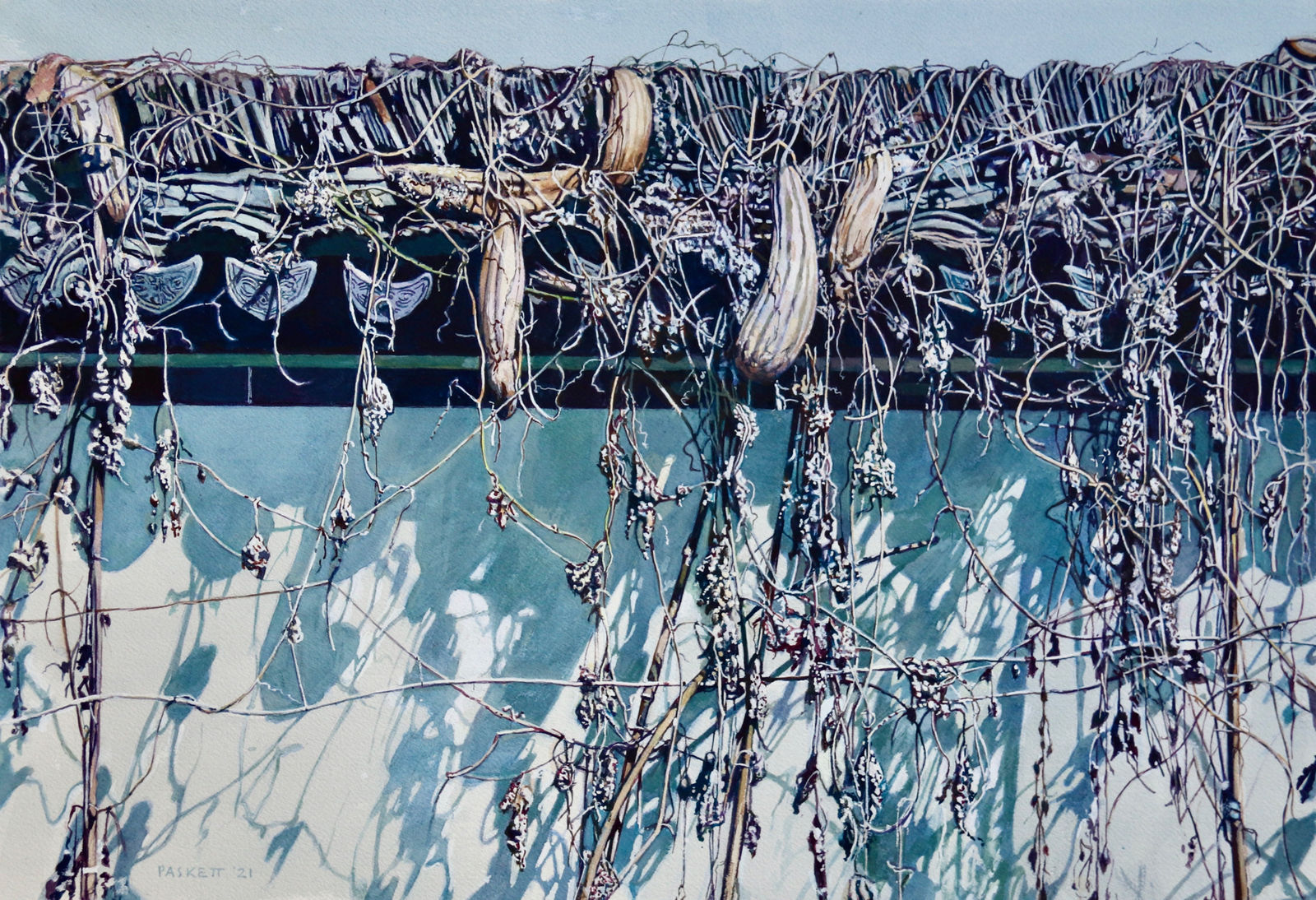 David Paskett PPRWS Hon. RE, Chinese Loofah Wall