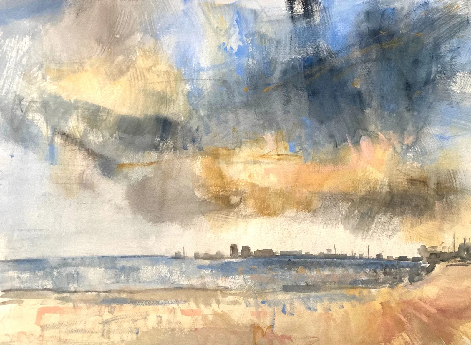 Lucy Marks RWS, Rain Leaving the Beach