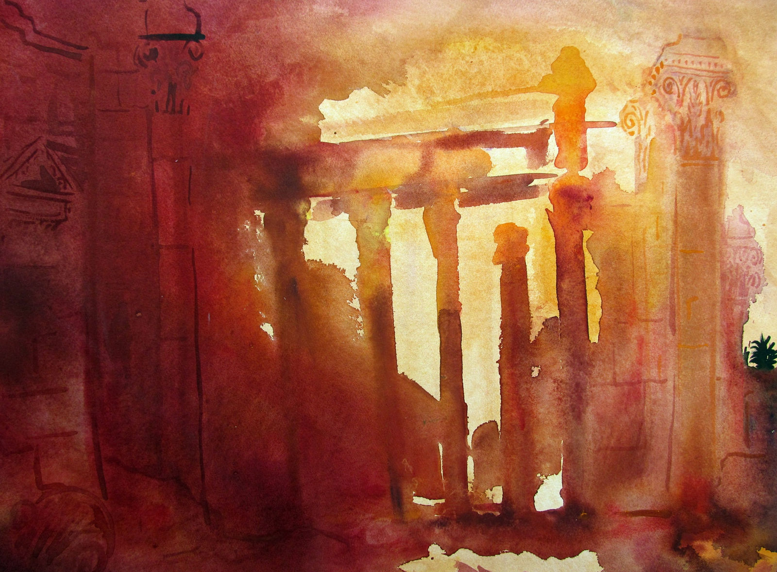 Neil Pittaway RWS RE, Amongst the Ruins of Palmyras, Syria