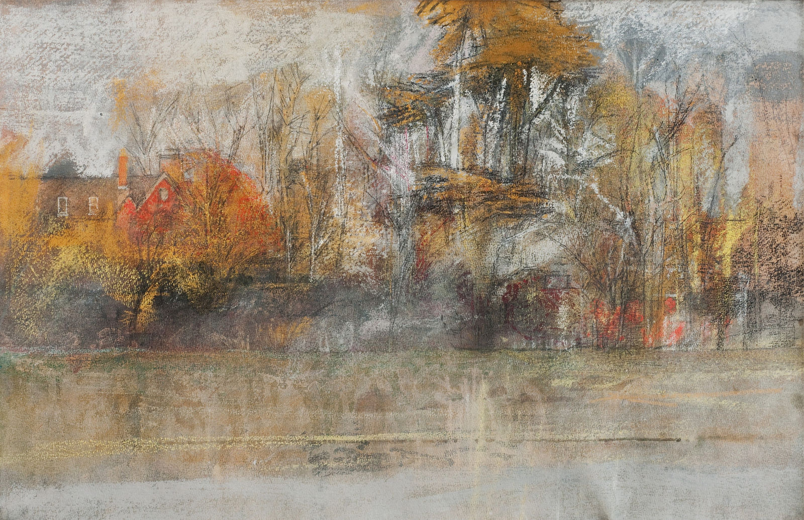 Paul Newland RWS, Trees & Farmhouse