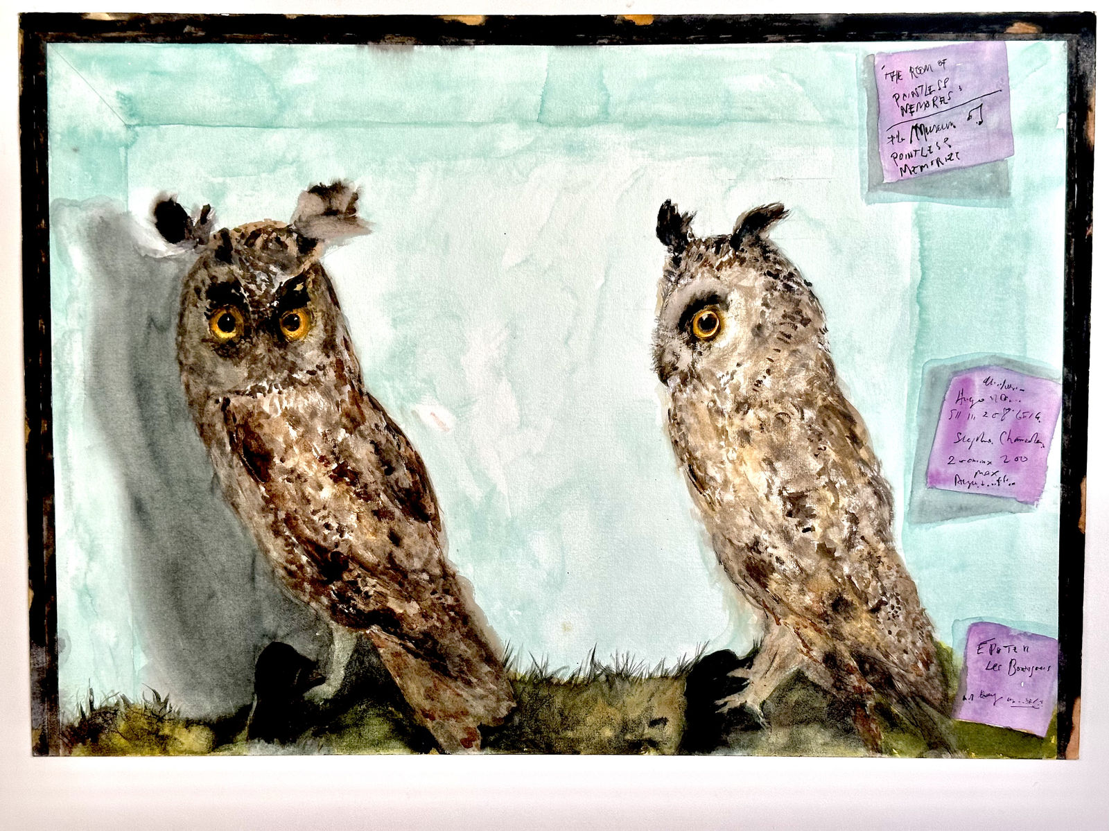 David Rees Davies ARWS, My Two Long Eared Owls