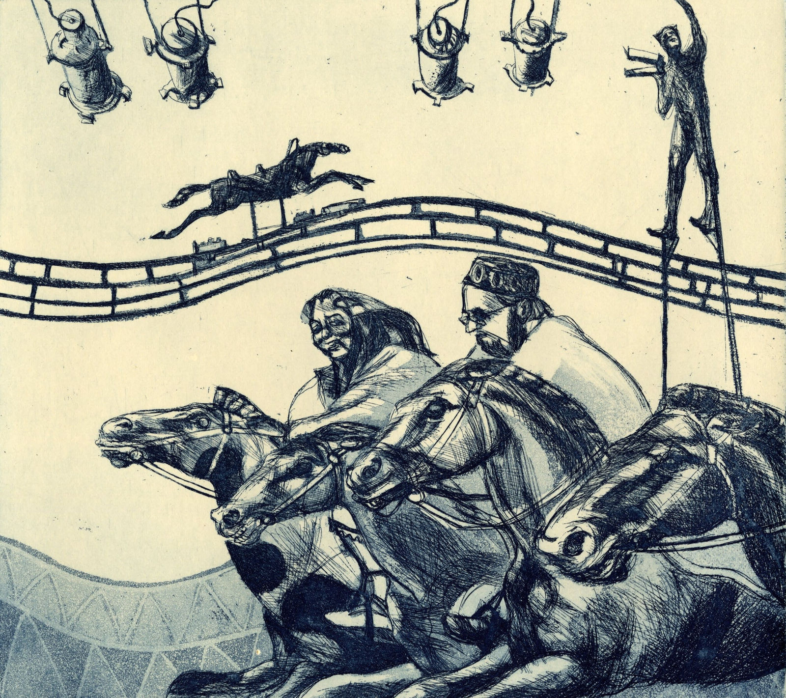 Julia Midgley RWS RE, Merry Go Round