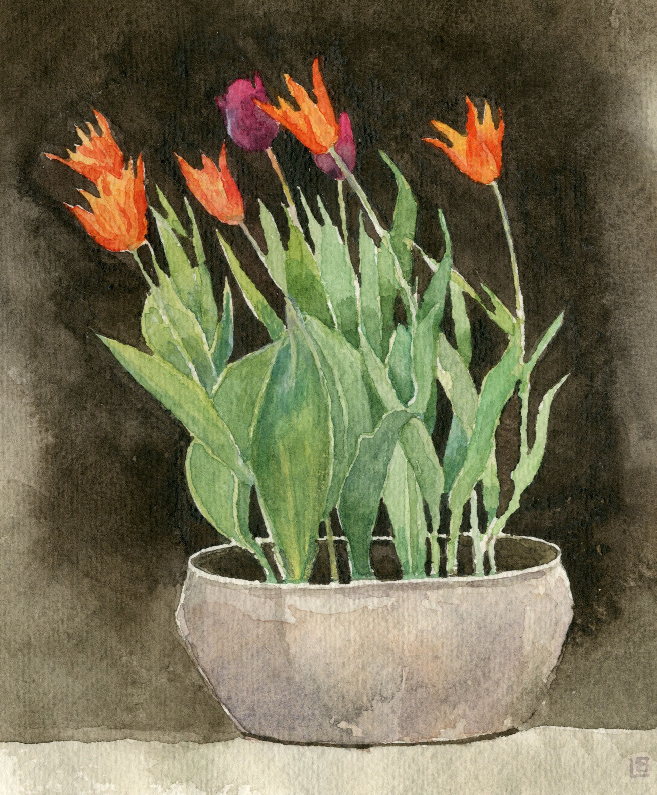 Liz Butler RWS, Tulips on the table