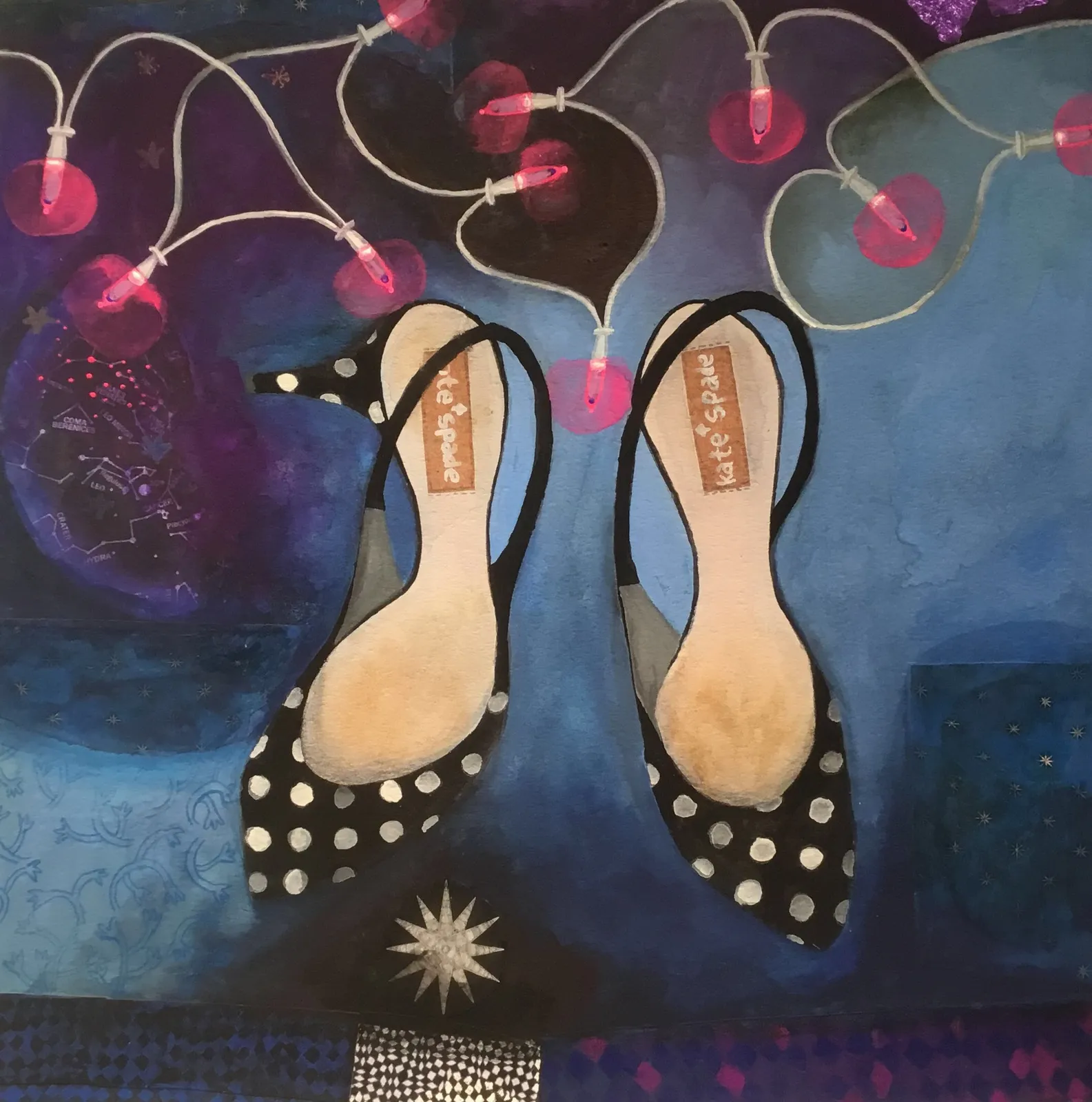 Gertie Young RWS, Kitten Heels with Fairy Lights