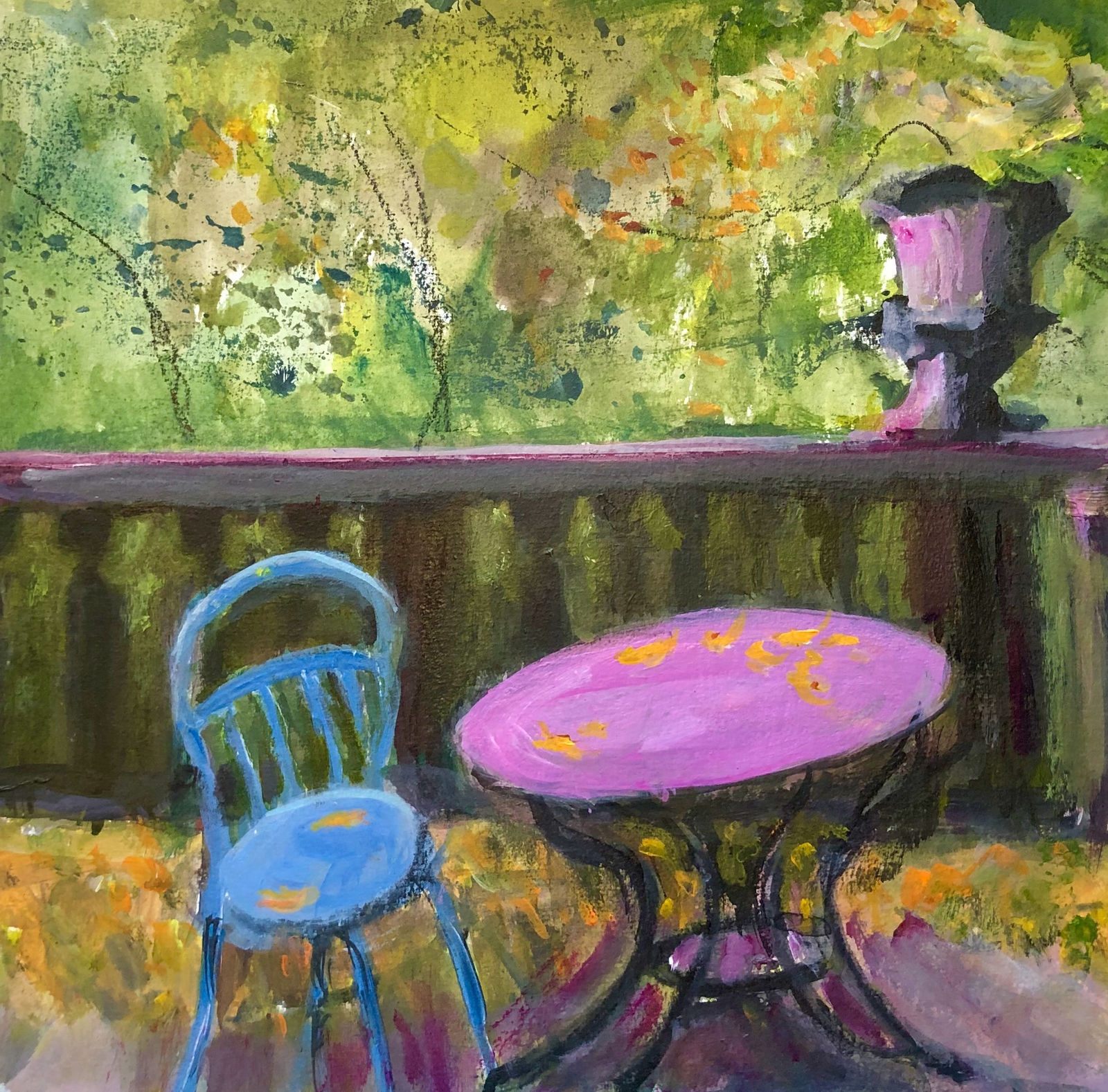 Olivia Adamczyk O'Sullivan RWS, Terrace at Musée des Beaux Arts, Lyon