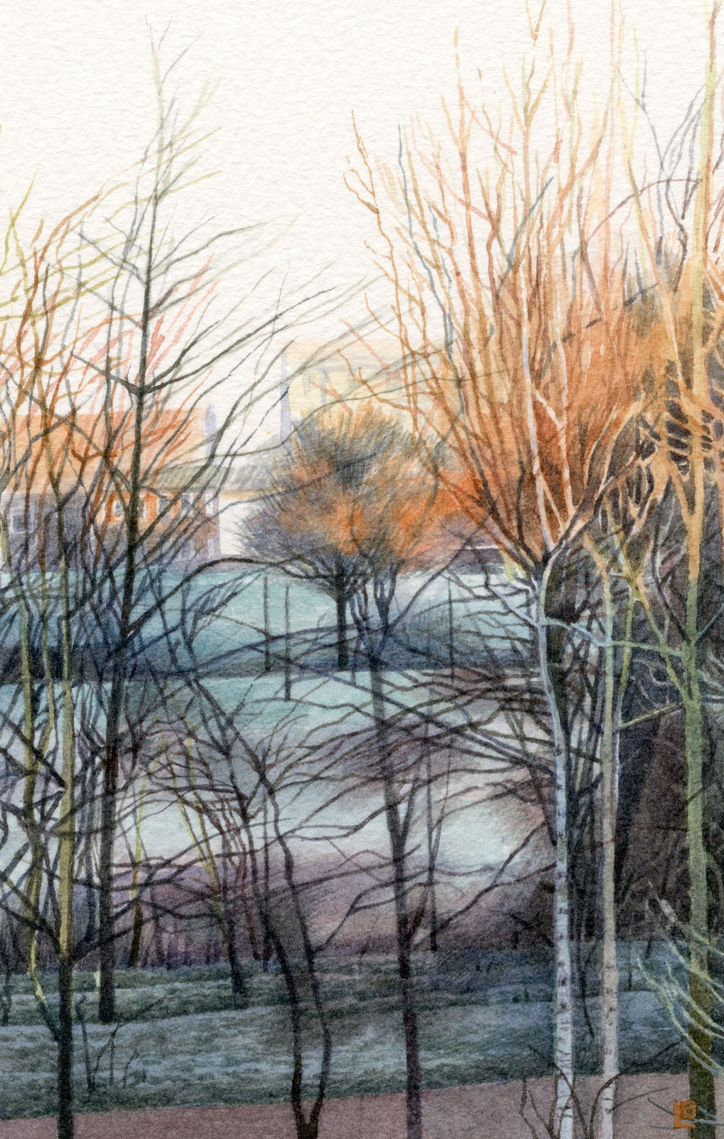 Liz Butler RWS, Frosty Morning in the Park