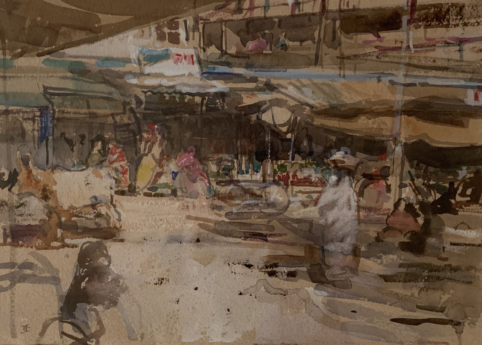 Tom Coates RWS, Hustle and Bustle in the Market, Marrakesh