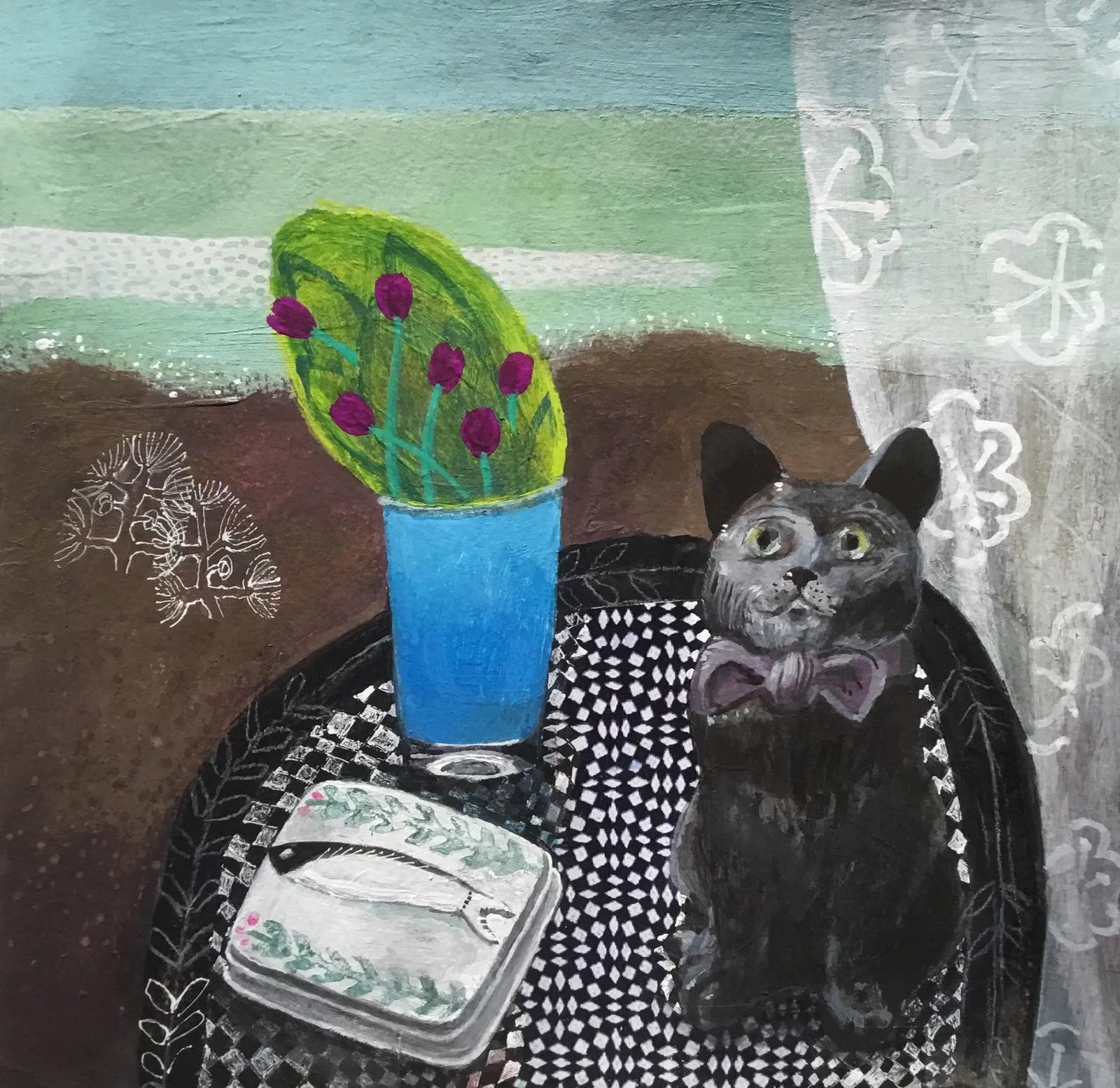 Gertie Young RWS, eBay Cat with Sardine Box