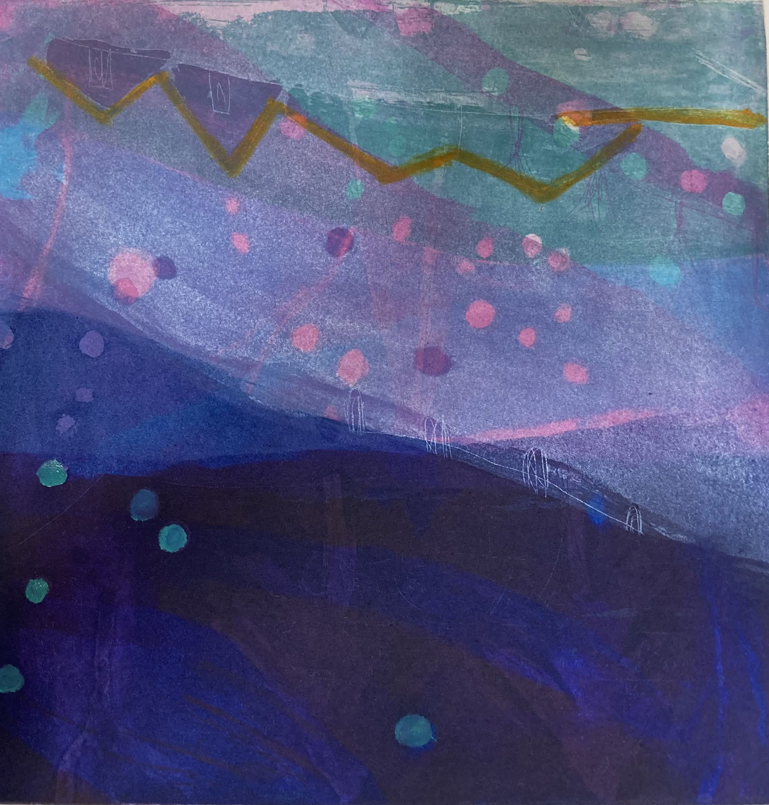 Louise Davies RE, In the Shadow of the Mountain